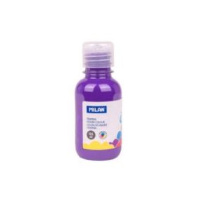 Milan Botella de Tempera 125ml - Tapon Dosificador - Secado Rapido - Mezclable - Color Violeta