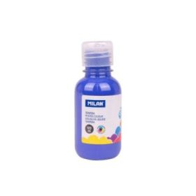 Milan Botella de Tempera 125ml - Tapon Dosificador - Secado Rapido - Mezclable - Color Azul Marino