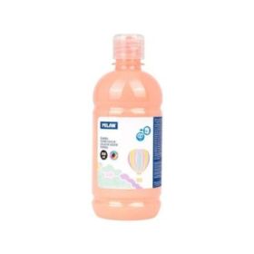 Milan Botella de Tempera 500ml - Tapon Dosificador - Secado Rapido - Mezclable - Color Rosa Palido Pastel
