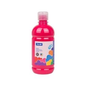 Milan Botella de Tempera 500ml - Tapon Dosificador - Secado Rapido - Mezclable - Color Magenta