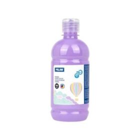 Milan Botella de Tempera 500ml - Tapon Dosificador - Secado Rapido - Mezclable - Color Violeta Pastel