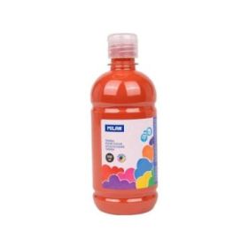 Milan Botella de Tempera 500ml - Tapon Dosificador - Secado Rapido - Mezclable - Color Marron