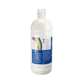 Milan Botella de Tempera 1000ml - Tapon Dosificador - Secado Rapido - Mezclable - Color Blanco