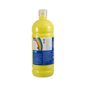 Milan Botella de Tempera 1000ml - Tapon Dosificador - Secado Rapido - Mezclable - Color Amarillo