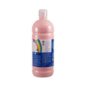 Milan Botella de Tempera 1000ml - Tapon Dosificador - Secado Rapido - Mezclable - Color Rosa Palido