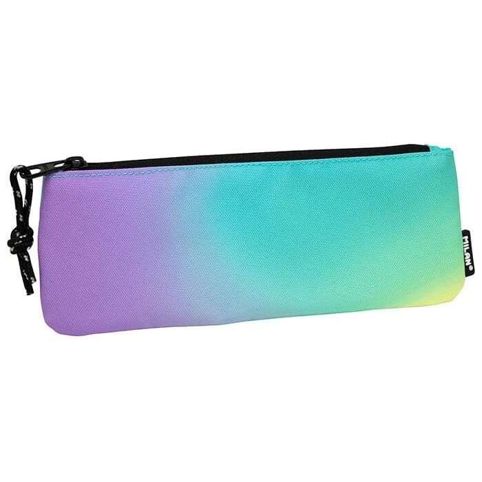 Milan Sunset Estuche Pequeño Plano Rectangular - Tejido Resistente a las Roturas y Rasgaduras - Medidas 23x9x1.3cm - Color Turquesa