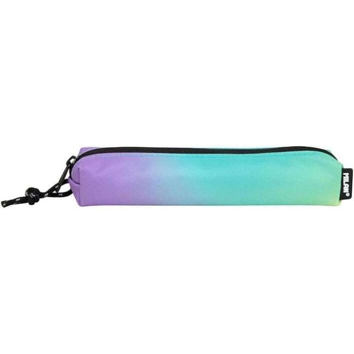 Milan Sunset Estuche Portatodo Mini Redondo - Tejido Resistente a las Roturas y Rasgaduras - Medidas 20,5x4,5x5cm - Color Turquesa