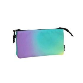 Milan Sunset Estuche Portatodo 5 Compartimentos - Tejido Resistente a las Roturas y Rasgaduras - Medidas 22x12x4cm - Color Turquesa