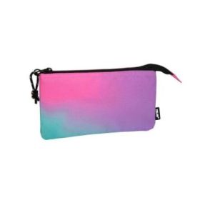 Milan Sunset Estuche Portatodo 5 Compartimentos - Tejido Resistente a las Roturas y Rasgaduras - Medidas 22x12x4cm - Color Rosa