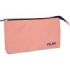 Milan Serie 1918 Estuche Portatodo 5 Compartimentos - Tejido Resistente a las Roturas y Rasgaduras - Medidas 22x12x4cm - Color Rosa
