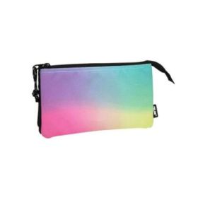 Milan Sunset Estuche Portatodo 5 Compartimentos - Tejido Resistente a las Roturas y Rasgaduras - Medidas 22x12x4cm - Modelo Color Negro