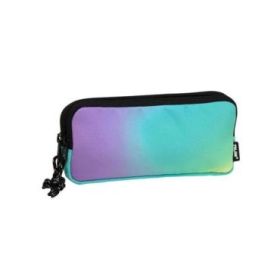 Milan Sunset Estuche Portatodo 3 Compartimentos - Tejido Resistente a las Roturas y Rasgaduras - Medidas 22x11x6.5cm - Color Turquesa