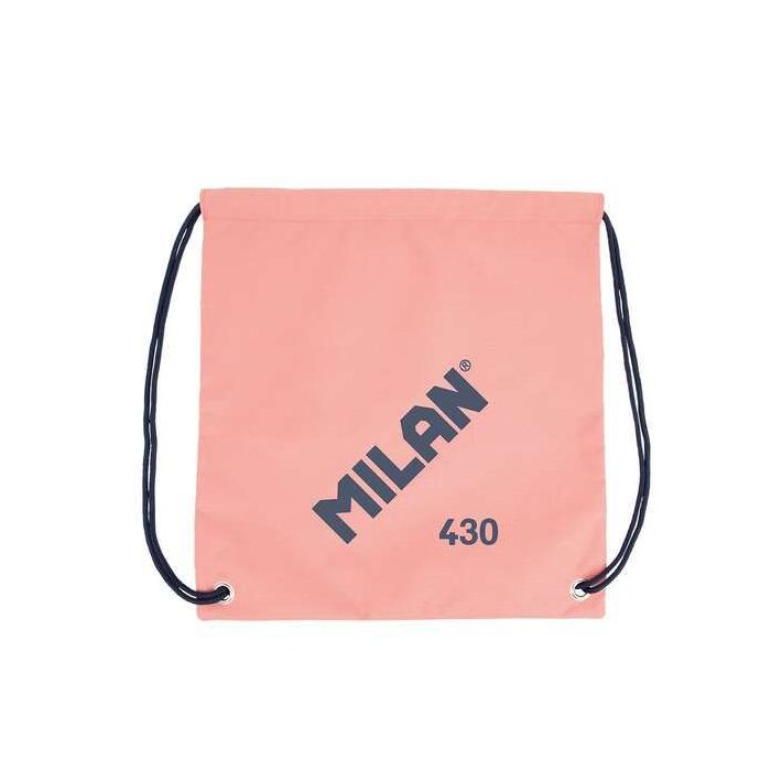 Milan Serie 1918 Bolsa/Mochila de Tiras Grande - Tejido 'ripstop' Ligero y Resistente - Medidas 34x42x0.7cm - Color Rosa