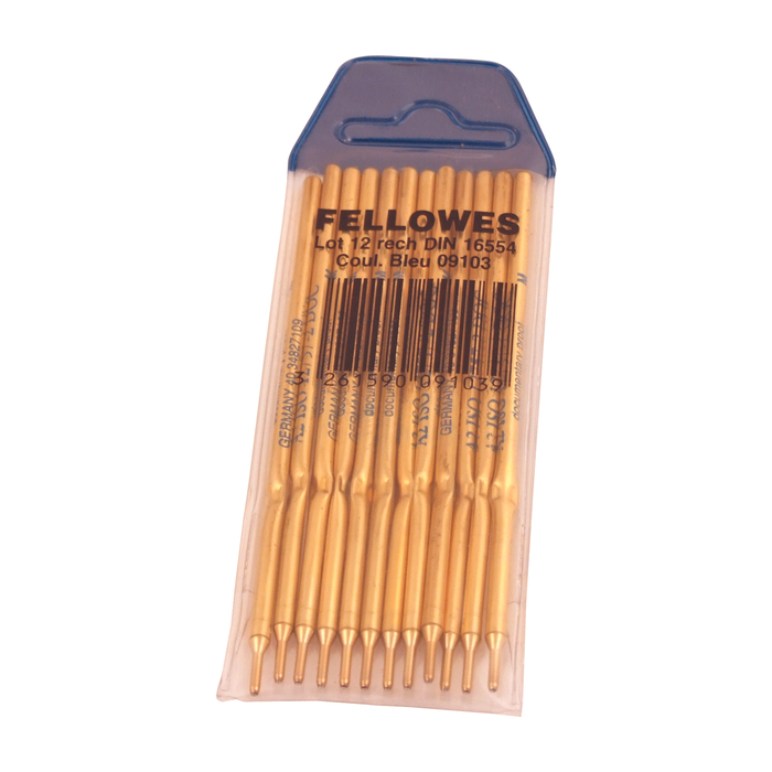 Fellowes Pack de 12 Unidades Recambios para Boligrafo con Peana - Color Azul