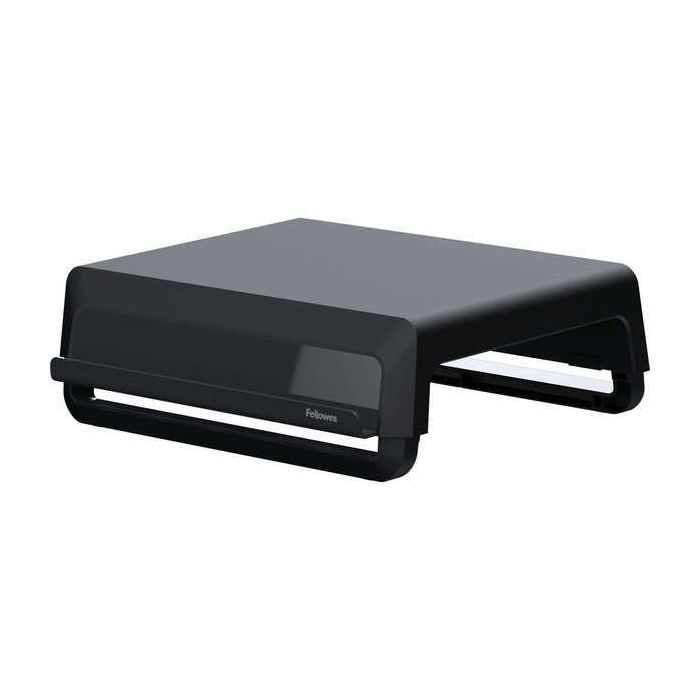 Fellowes Elevador para Monitor con 3 Ajustes de Altura - Canal para Dispositivos con Carga - Ideal para Trabajo Hibrido - 100% Reciclado