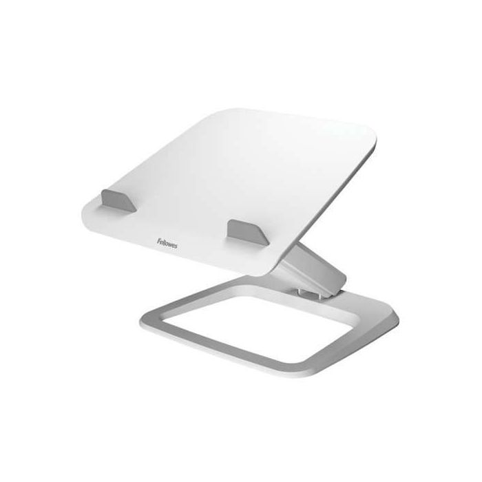 Fellowes Hana LT Elevador para Portatil hasta 19" - Sistema de Elevacion con Muelle a Gas - Giratorio 45º - Gestion de Cables - Color Blanco