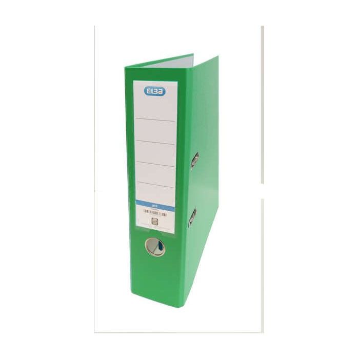 Elba Archivador Palanca Rado Top Folio - Lomo de 80mm - Forrado Exterior de Plastico - Interior de Papel - Color Verde