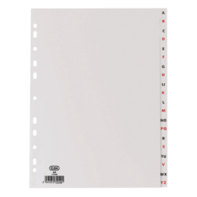 Elba Indice Alfabetico Folio 20 Posiciones - Resistente Plastico de 120 Micras - Organizacion Alfabetica Eficiente - Color Gris