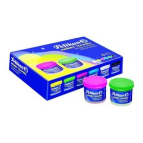 Pelikan Pack de 6 Botes de Tempera 40ml + Pincel - Consistencia Pastosa - Resistente a la Luz - Colores Surtidos