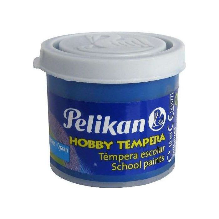Pelikan Tempera Escolar Frasco 40ml - Facil de Lavar - Ideal para Actividades Escolares - Color Azul