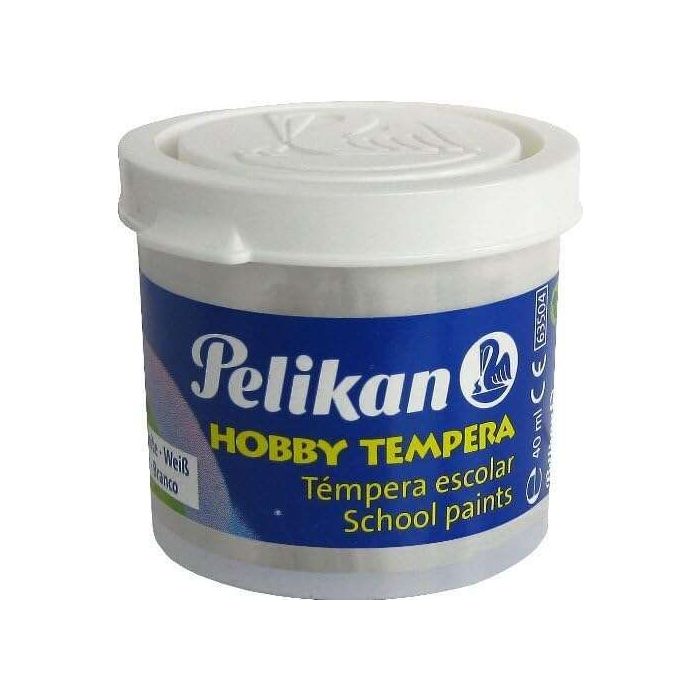 Pelikan Tempera Escolar Frasco 40ml - Facil de Lavar - Ideal para Manualidades - Color Blanco