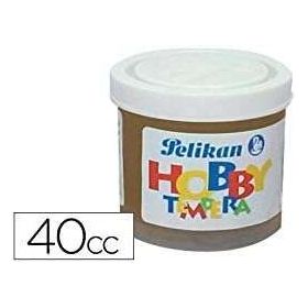 Pelikan Tempera Escolar Frasco 40ml - Ideal para Proyectos Escolares - Facil de Lavar - No Toxica - Color Siena Tostada