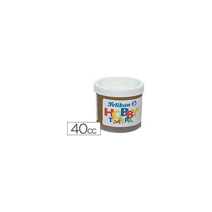 Pelikan Tempera Escolar Frasco 40ml - Ideal para Proyectos Escolares - Facil de Lavar - No Toxica - Color Siena Tostada