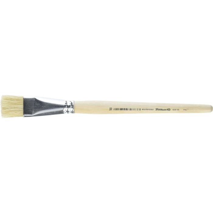 Pelikan Pincel Serie 613F N. 18 - Pelo Natural - para Colores Pastosos - Oleo, Acrilico y Tempera - Mango de Madera
