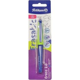 Pelikan Roller Erase 2.0 Boligrafo - Empuñadura Ergonomica Antifatiga - Duracion Larga de la Tinta - Cuerpo del Mismo Color de Escritura - Color Azul
