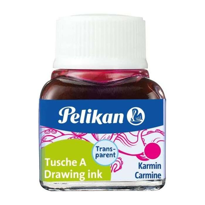 Pelikan Tinta China 523 10ml N.2 - Botella de 10ml - Ideal para Dibujo y Caligrafia - Color Carmin