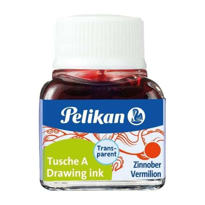 Pelikan Tinta China 523 10ml N.3 - Botella de 10ml - Ideal para Dibujo y Caligrafia - Color Bermellon