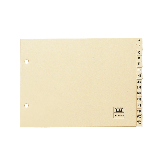 Elba Indice Alfabetico 4º 15 Posiciones - Cartulina de 180gr - Color Beige - Organizacion Alfabetica - Resistente y Duradero