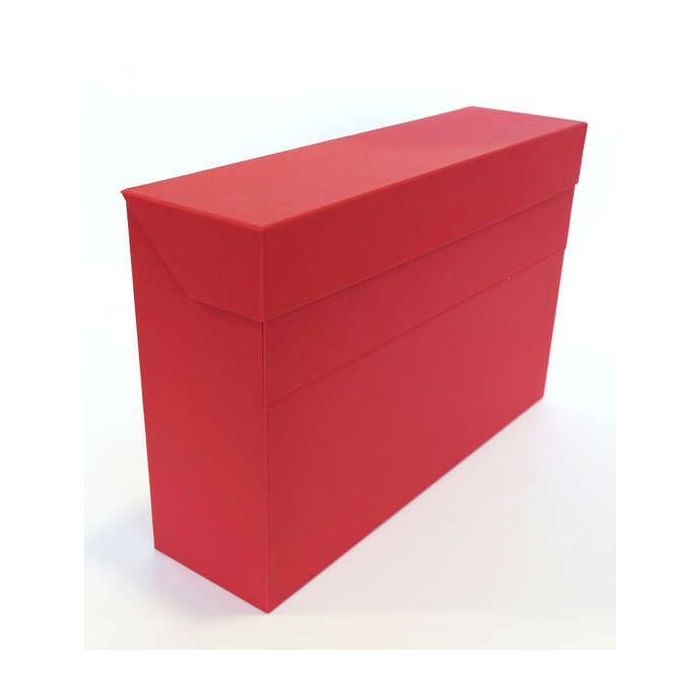 Elba Caja de Transferencia Resistente 39.6x25.4cm - Tapa con Cierre de Seguridad - Asa Ergonomica - Color Rojo Intenso