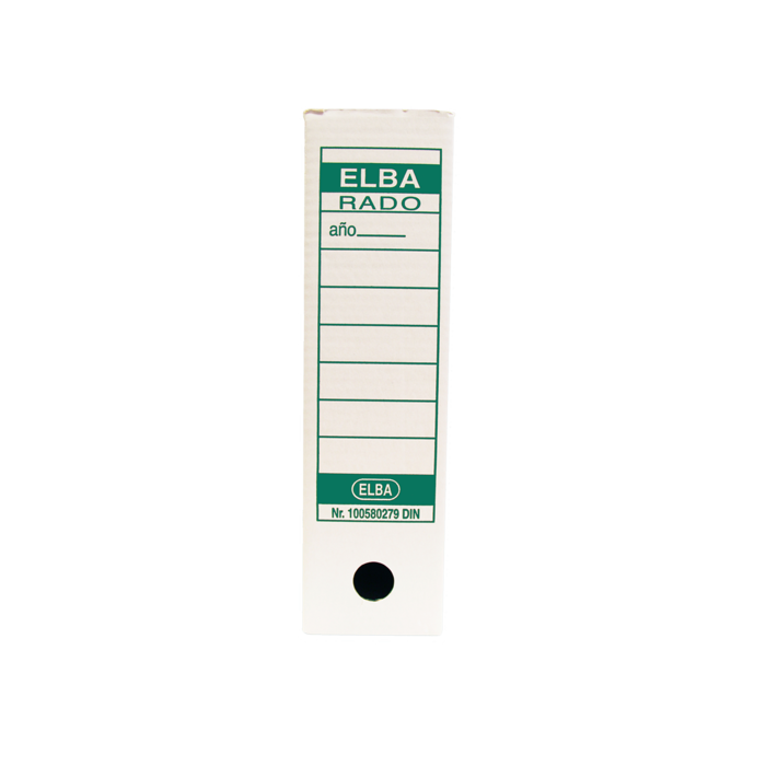 Elba Caja de Archivo Definitivo A4 - Resistente y Duradera - Tamaño Estandar A4 - Diseño Elegante y Funcional - Color Blanco y Verde