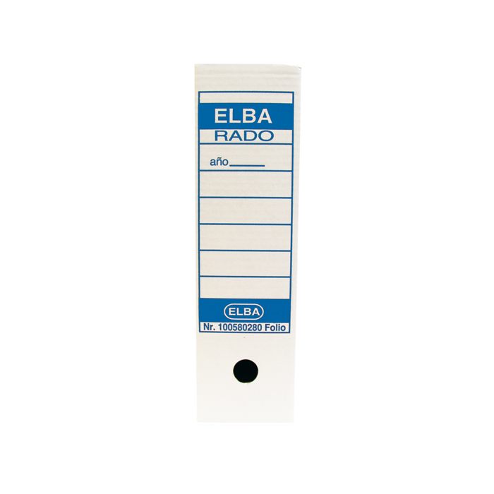 Elba Caja de Archivo Definitivo Folio Prolongado - Resistente y Duradera - Ideal para Organizar Documentos - Diseño Elegante y Funcional - Color Blanco y Azul