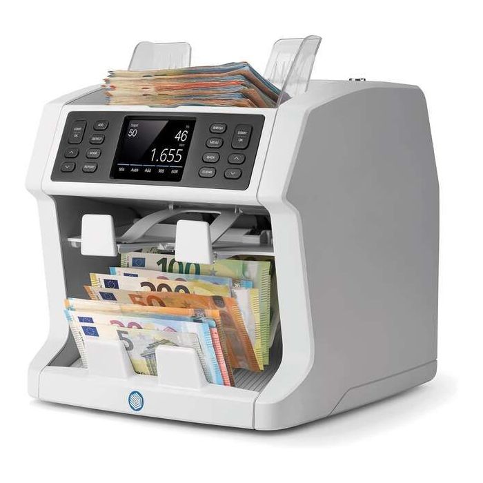 Safescan 2985-SX Contadora de Billetes (Gen3) - Procesamiento Avanzado de Efectivo - Clasificacion por Divisa, Denominacion y Validez - Deteccion de Falsificaciones Premium