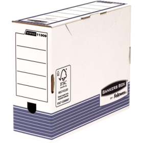 Bankers Box Caja de Archivos Tamaño A4 Fastfold - Certificacion FSC - Medidas Internas 26x10x31.50cm - Medida Del Lomo 100mm