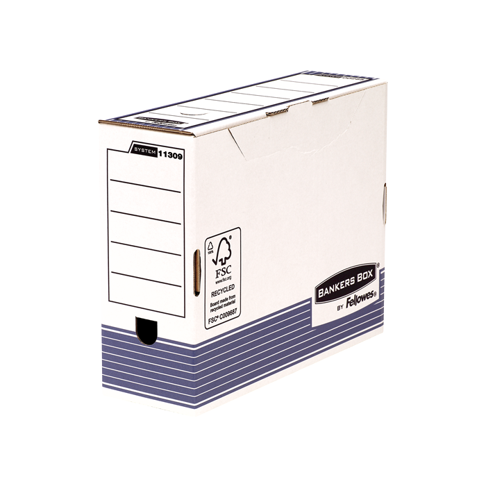 Bankers Box Caja de Archivos Tamaño A4 Fastfold - Certificacion FSC - Medidas Internas 26x10x31.50cm - Medida Del Lomo 100mm