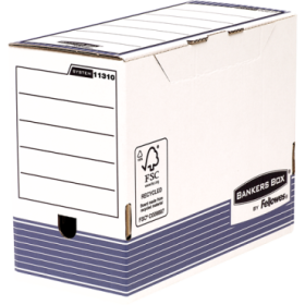 Bankers Box Caja de Archivos Tamaño A4 Fastfold - Montaje Automatico - Certificacion FSC - Dimensiones Internas 26x15x31.50cm - Dimensiones Externas 26.50x15.80x32.70cm - Lomo de 150mm