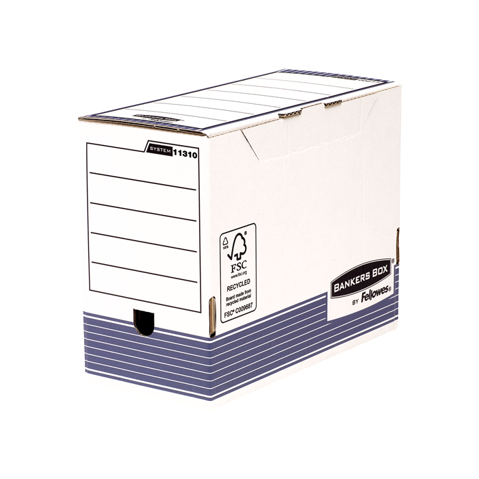 Bankers Box Caja de Archivos Tamaño A4 Fastfold - Montaje Automatico - Certificacion FSC - Dimensiones Internas 26x15x31.50cm - Dimensiones Externas 26.50x15.80x32.70cm - Lomo de 150mm