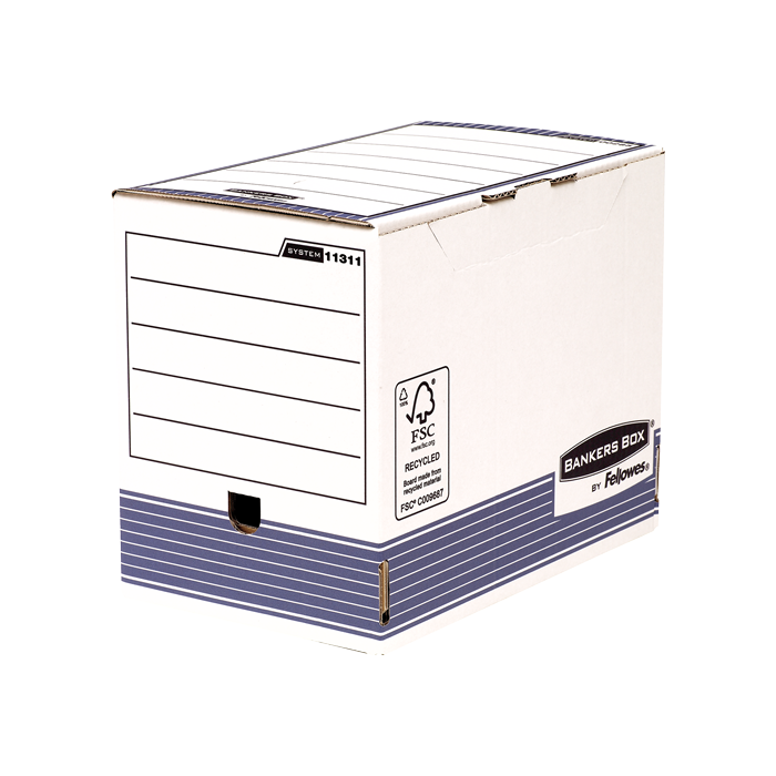Bankers Box Caja de Archivos Tamaño A4 Fastfold - Montaje Automatico - Certificacion FSC - Dimensiones Internas 26x20x31.50cm - Dimensiones Externas 26.50x20.60x32.70cm - Lomo de 200mm