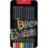 Faber-Castell Black Edition Caja Metalica de 12 Lapices de Colores - Mina Supersuave - Madera Negra - Ideales para Dibujo sobre Papel Claro, Oscuro y de Colores - Colores Surtidos