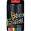 Faber-Castell Black Edition Caja Metalica de 12 Lapices de Colores - Mina Supersuave - Madera Negra - Ideales para Dibujo sobre Papel Claro, Oscuro y de Colores - Colores Surtidos