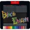 Faber-Castell Black Edition Caja Metalica de 24 Lapices de Colores - Mina Supersuave - Madera Negra - Ideales para Dibujo sobre Papel Claro, Oscuro y de Colores - Colores Surtidos