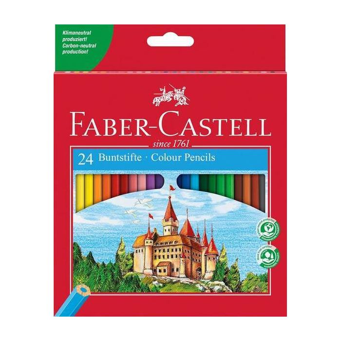 Faber-Castell Classic Colour Pack de 24 Lapices de Colores Hexagonales - Resistencia a la Rotura - Colores Surtidos