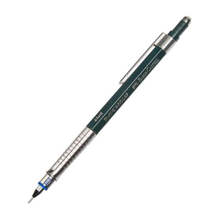 Faber-Castell TK-Fine Vario L Portaminas HB 0.7mm - Con Goma de Borrar - Clip de Metal - Color Verde