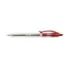 Milan P1 Boligrafo de Bola Retractil - Punta Redonda 1mm - Cuerpo Transparente - Color Rojo