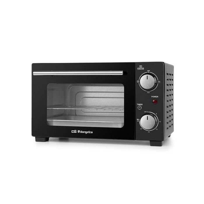 Orbegozo HO 985 Horno Electrico Multifuncion Potencia 800W - Capacidad 10L - Selector de Calor Superior - Inferior o Simultaneo - Temporizador 30 Minutos - Puerta Abatible con Doble Cristal