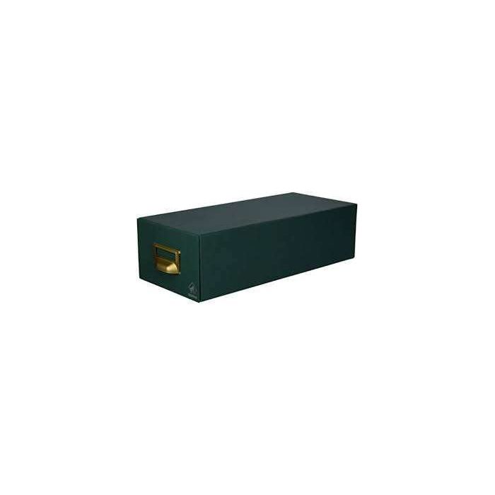 Mariola Fichero Carton Forrado en Geltex Nº2 para 1000 Fichas - Medidas 155x100x350mm - Resistente y Duradero - Color Verde