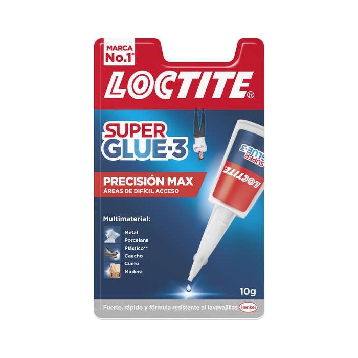 Loctite Superglue-3 Precision Max 10gr - Adhesivo Liquido Transparente - Boquilla Extralarga - Secado Rapido - Resistente al Agua y a Temperaturas Extremas